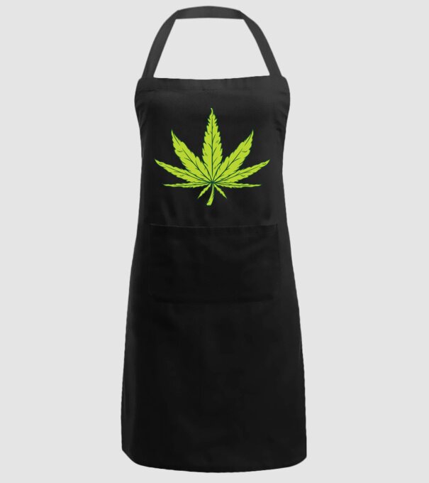 Frunză de marijuana model negru pe tricou