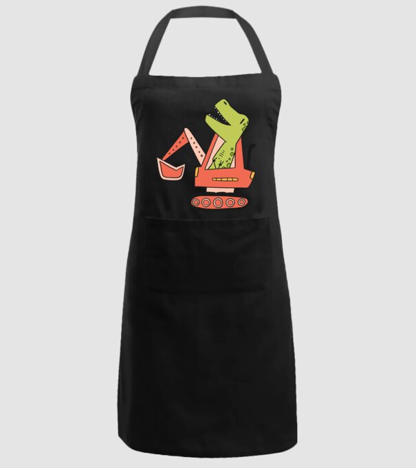 Excavator dinozaur model negru pe tricou