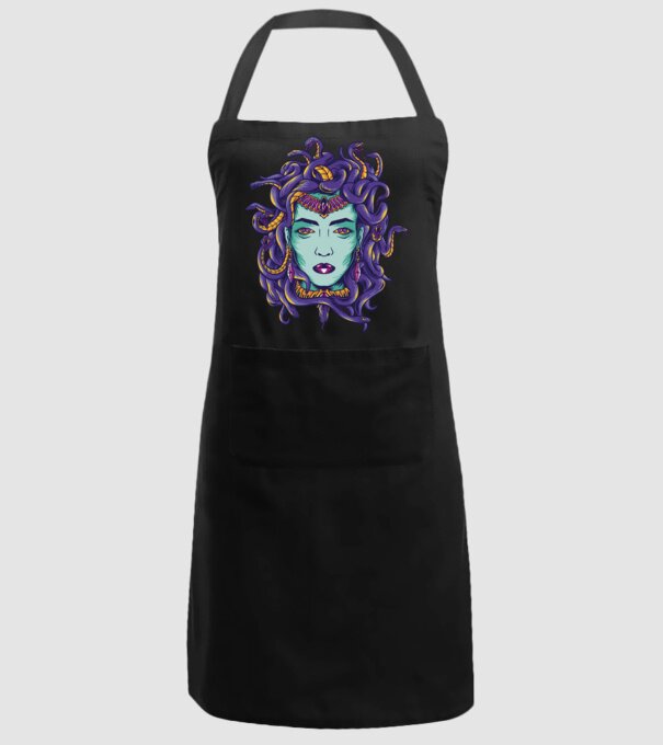 Cap de meduză model negru pe tricou