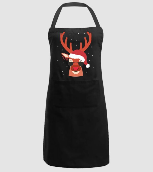 Ren cool de Crăciun model negru pe tricou