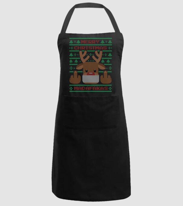 Merry Christmas Madafakas model negru pe tricou