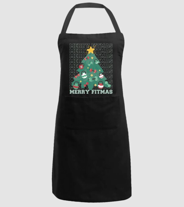 Merry Fitmas Fitmas Pom de Crăciun Fitness model negru pe tricou