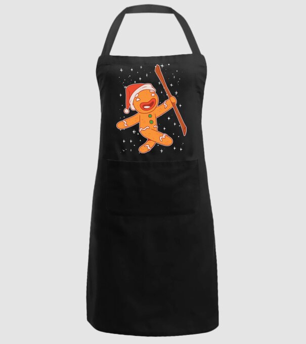 Turtă dulce Moș Crăciun tricou model negru pe tricou