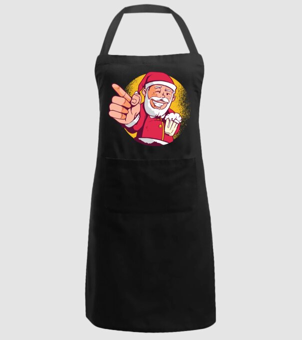 Moș Crăciun cu bere tricou model negru pe tricou