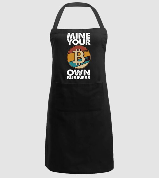Mine your own business Bitcoin model negru pe tricou