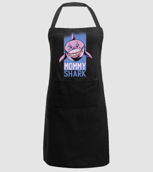 Mommy Shark tricou pentru mama model negru pe tricou