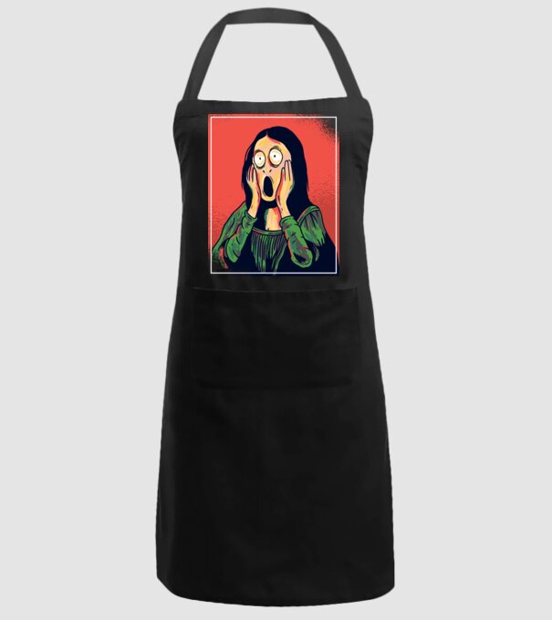 Mona Lisa țipăt model negru pe tricou