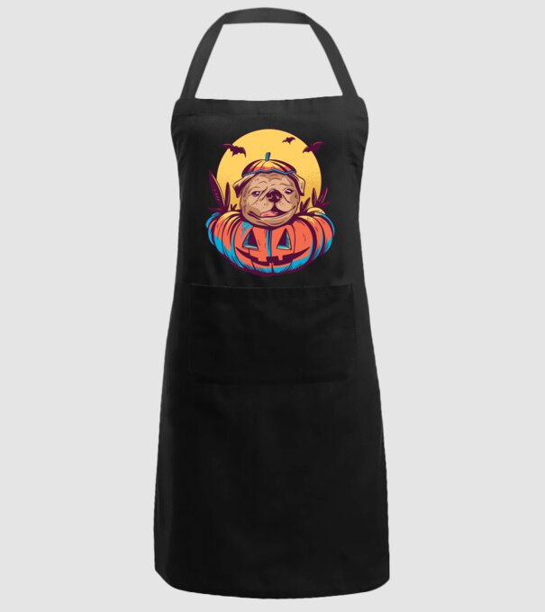 Mops Halloween model negru pe tricou
