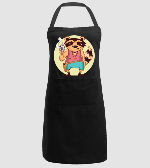 Raton cu armă model negru pe tricou