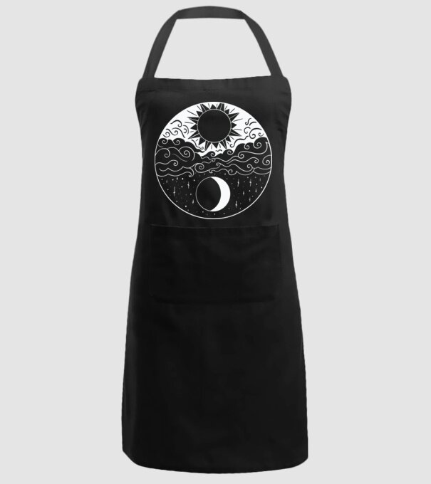 Soare și Lună Jin Jang model negru pe tricou