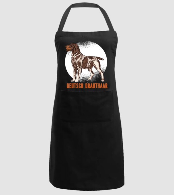 Brac german cu păr sârmos model negru pe tricou