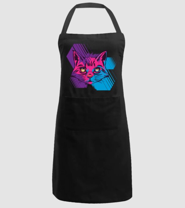 Pisică Neon model negru pe tricou