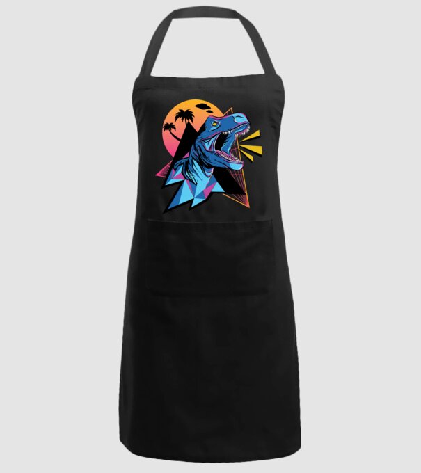 Tricou Neon dinozaur retro model negru pe tricou