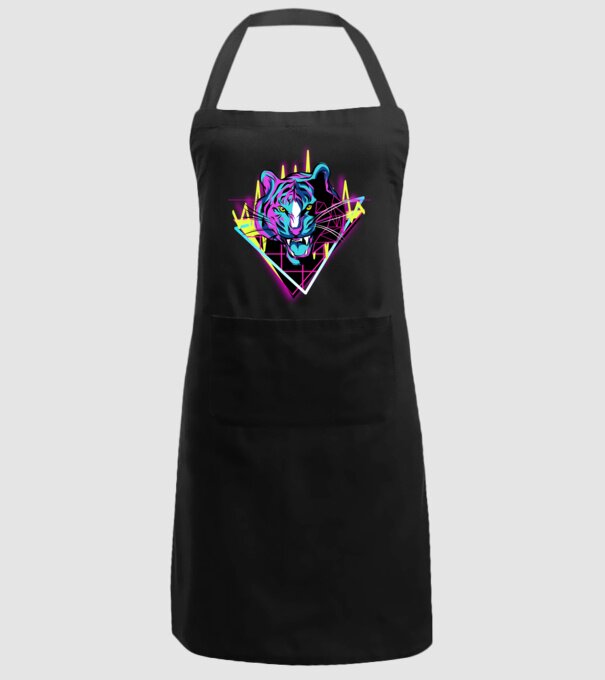 Tigru Neon anii 80 retro model negru pe tricou