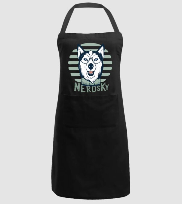Nerdsky Husky model negru pe tricou
