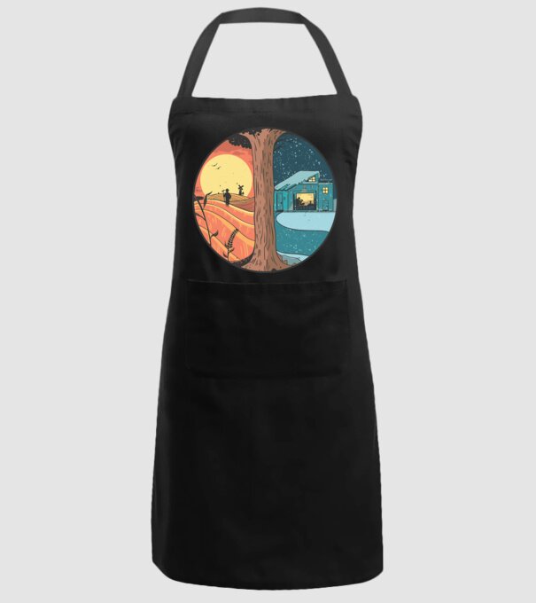 Vară vs iarnă model negru pe tricou