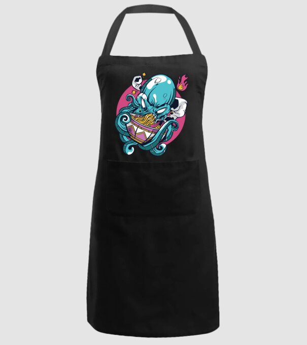 Octopus Ramen model negru pe tricou