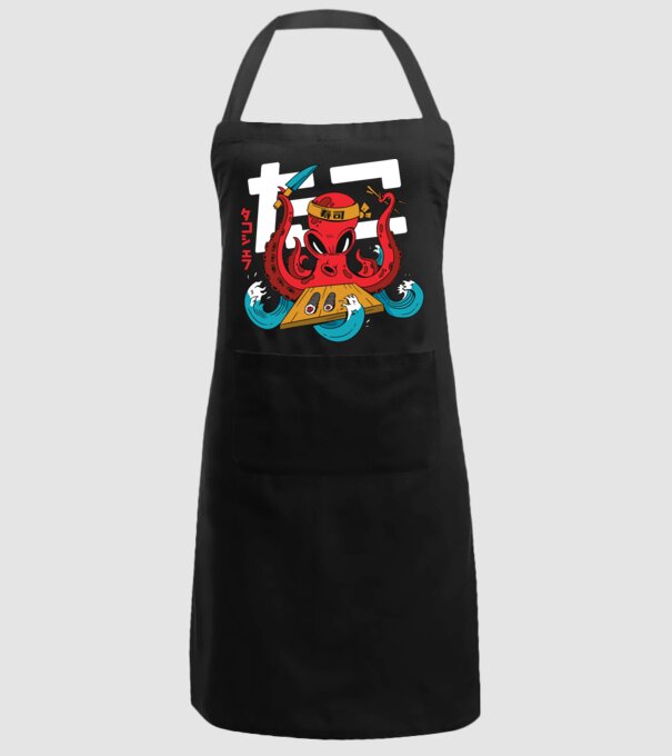 Octopus Sushi model negru pe tricou