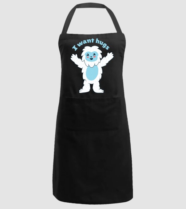 Vreau o îmbrățișare Yeti drăguț model negru pe tricou