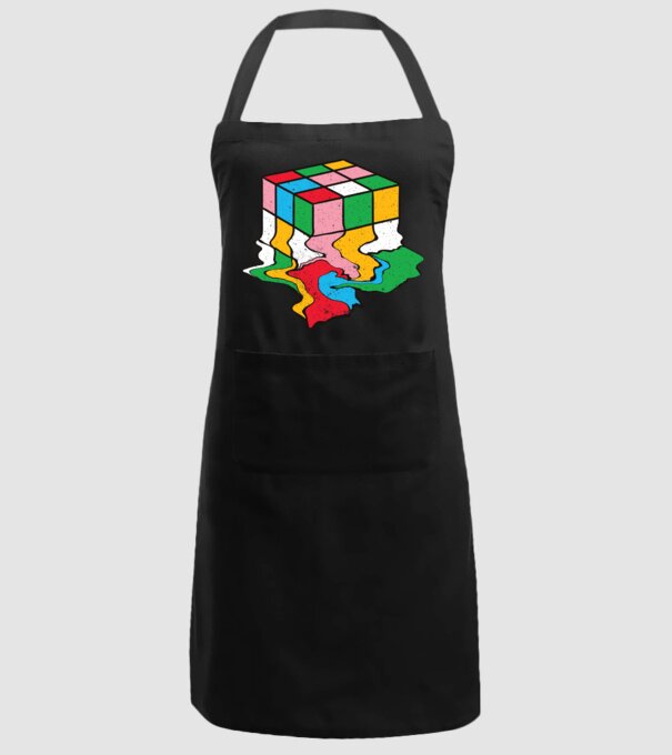 Cub Rubik topindu-se model negru pe tricou