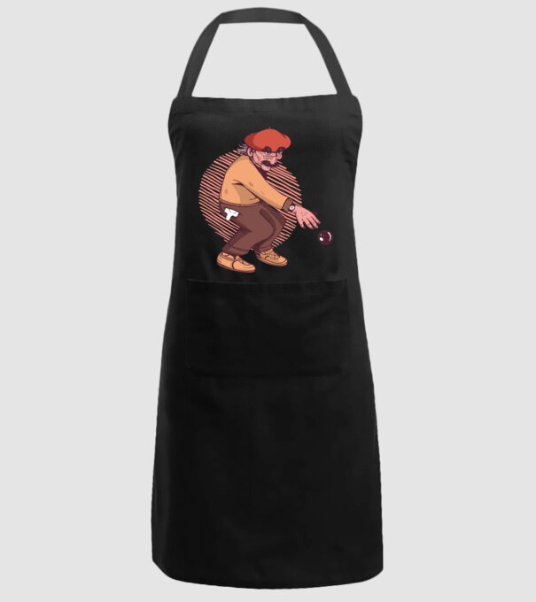 Petanque bătrân model negru pe tricou