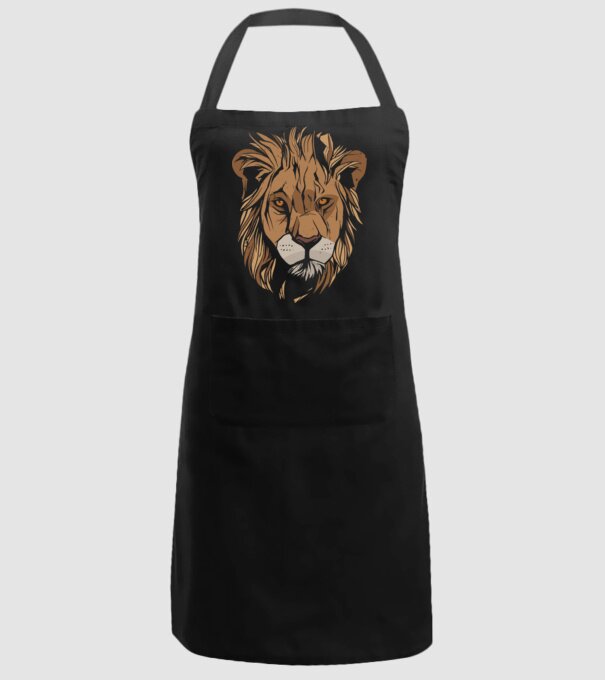Cap de leu model negru pe tricou