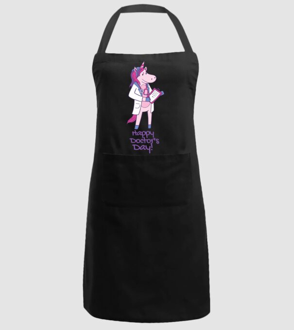 Medic Unicorn model negru pe tricou