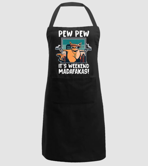 Pew Pew Pew e weekend Madafakas model negru pe tricou