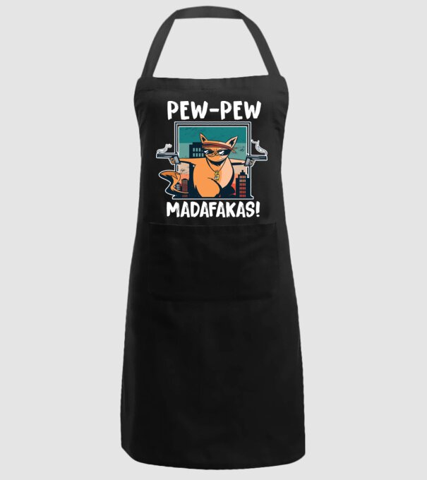 Pew Pew Pew Madafakas Pisică model negru pe tricou
