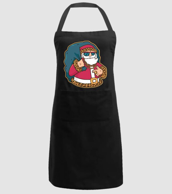 Moș Crăciun Pimp model negru pe tricou