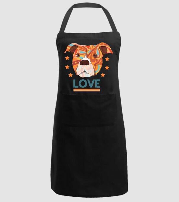 Dragoste Pitbull model negru pe tricou