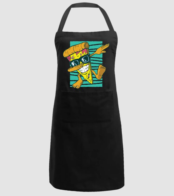 Felie de pizza DAB model negru pe tricou