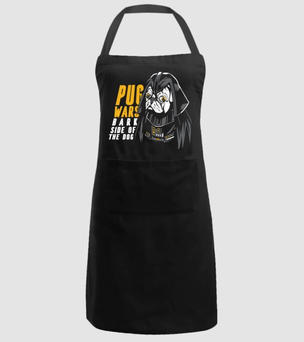 Pug Wars Mops model negru pe tricou