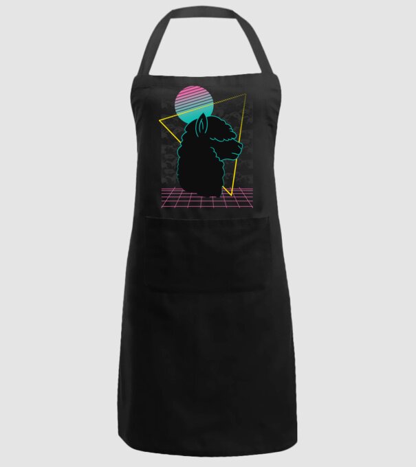 Retro Alpaka model negru pe tricou