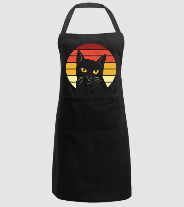 Cap pisică retro model negru pe tricou