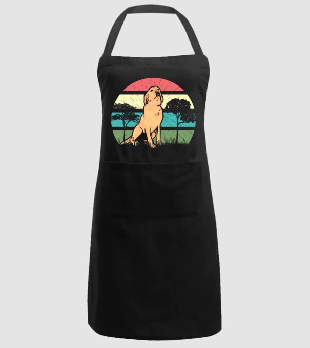 Golden Retriever retro model negru pe tricou