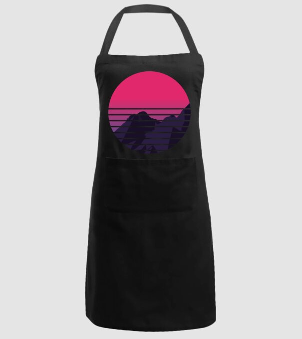 Retro Munte model negru pe tricou