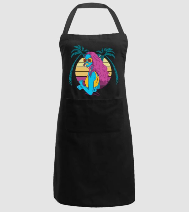 Fată Retro model negru pe tricou