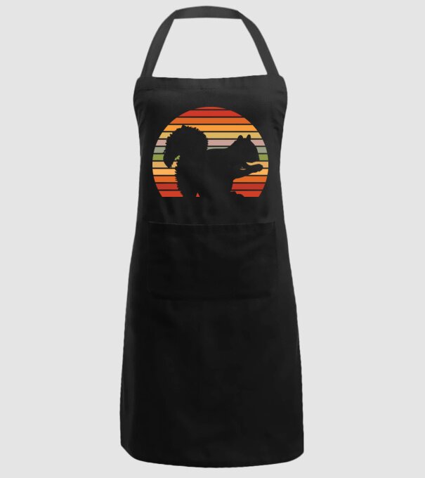 Veveriță Retro model negru pe tricou