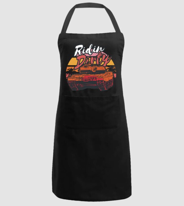 Ridin Dirty tricou cu tanc model negru pe tricou