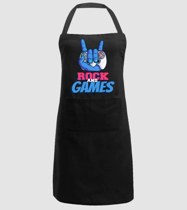 Rock And Games model negru pe tricou