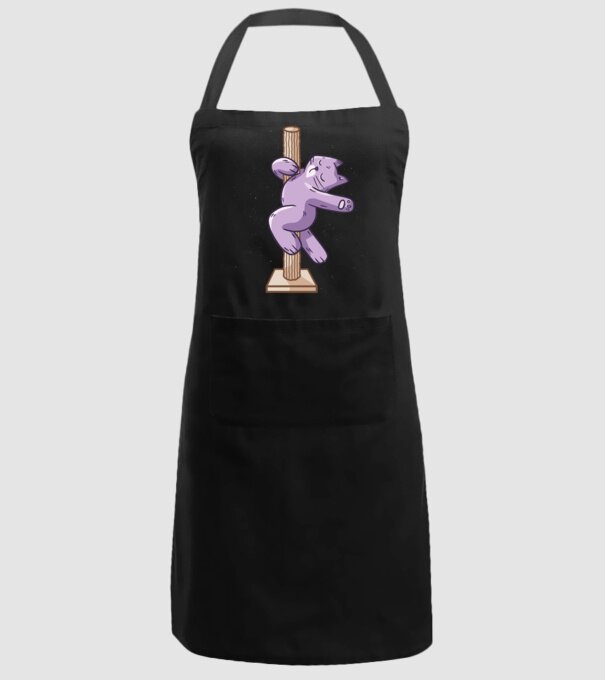 Pisică Dansatoare la bară model negru pe tricou