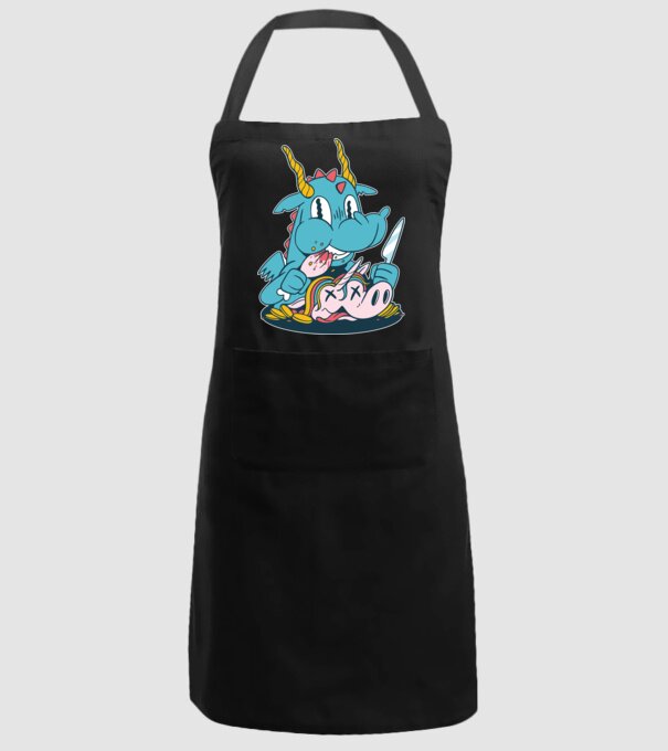 Dragonul a mâncat unicornul model negru pe tricou