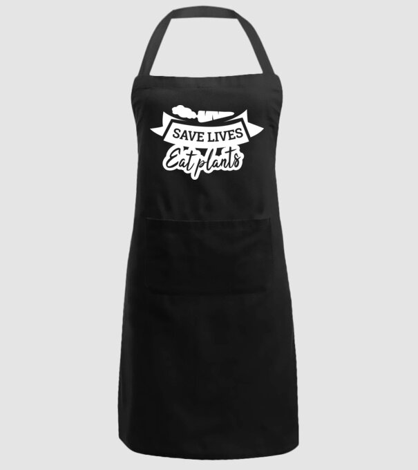 Save lives eat plants model negru pe tricou