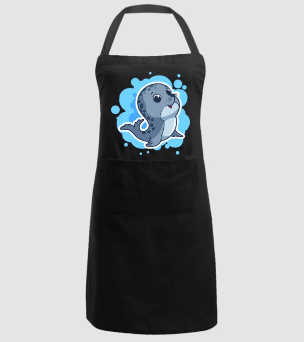 Sea Lion - Focă drăguță model negru pe tricou