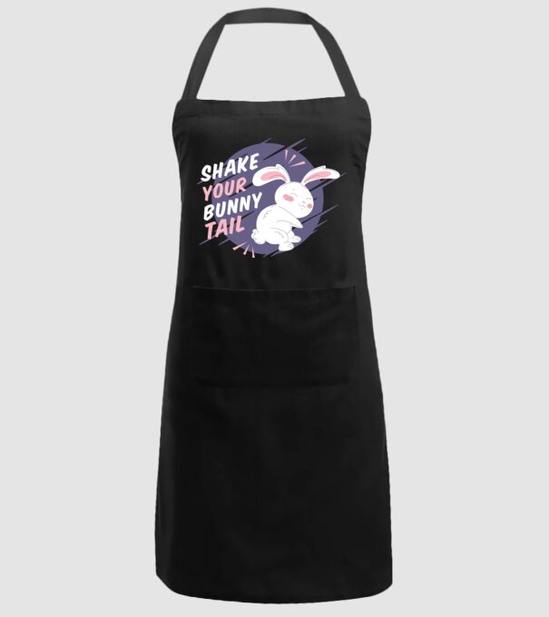 Shake your bunny tail model negru pe tricou