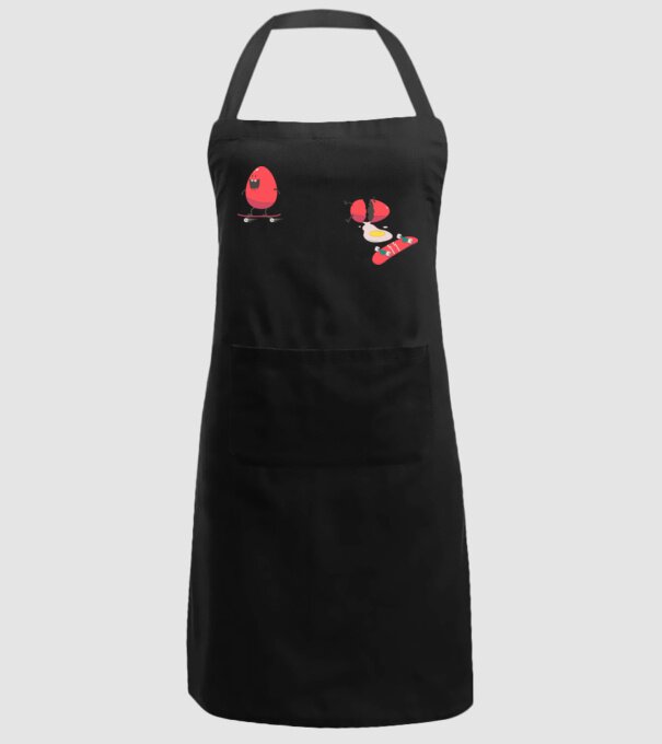 Skateboard Eggs model negru pe tricou