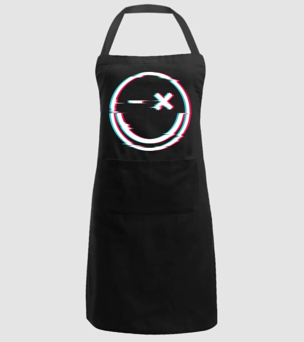 Smile glitch neon tiktok style model negru pe tricou