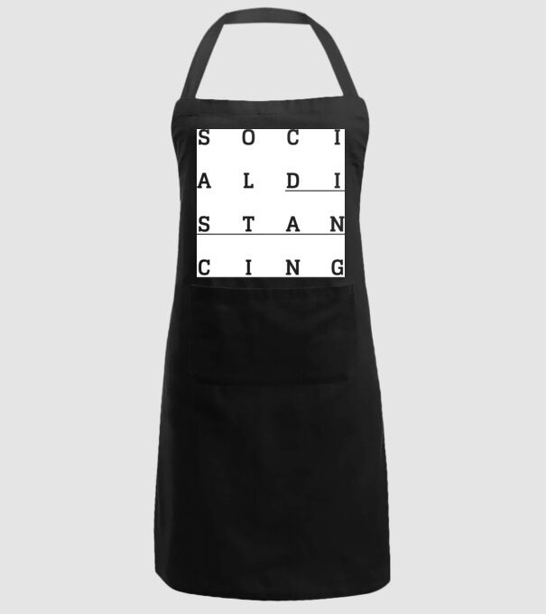 Social distancing model negru pe tricou