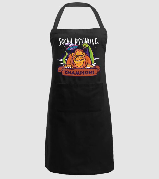 Campioni Social Distancing model negru pe tricou